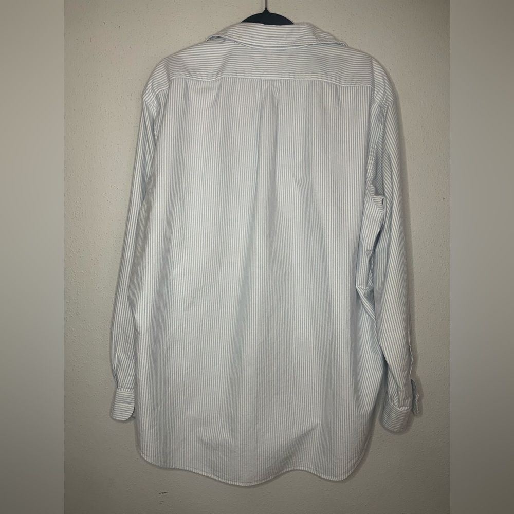 Ralph Lauren Shirt Men's XL Classic Fit White Blue Striped Button Down FleshPony - Picture 4 of 11